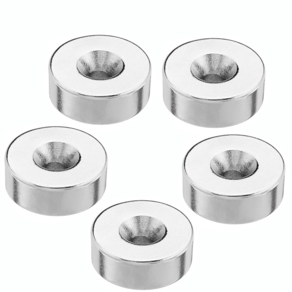 5pcs 25mmx10mm 5mm Hole Round Magnet Ring Rare Earth Neodymium