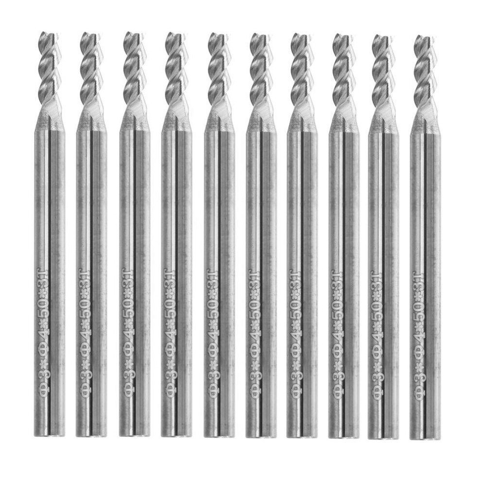 10Pcs 3Mm Hrc58 3 Flutes End Mill Cutter Tungsten Carbide Cnc Milling Cutter Tool For Aluminum 6112211914169