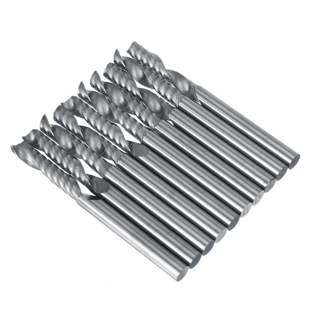 10Pcs 3.175Mm Single Flute End Mill Cutter Carbide Cnc Router Bit Milling 6112211916675