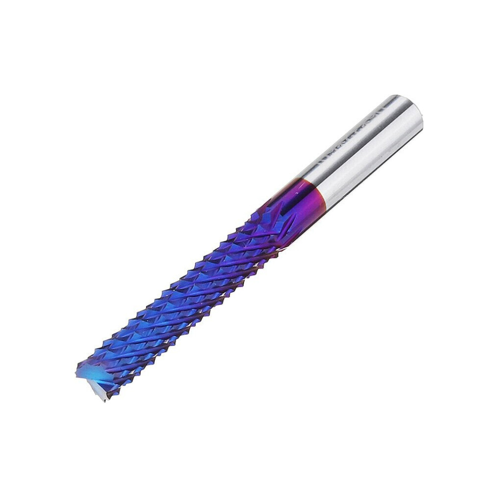 6Mm Shank 32Mm Tungsten Carbide Milling Cutter Blue Nano Coated End Mill 3654659289018