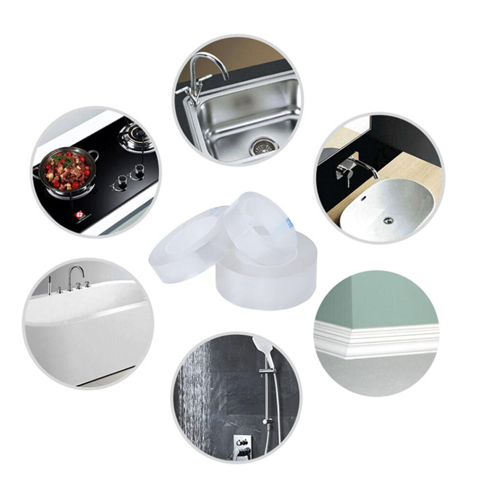 (50mm) 15M Kitchen Sink Mildew Waterproof Self Adhesive Tape Transparent Sticky Sealing Tape Bathroom Pool Seal Strip