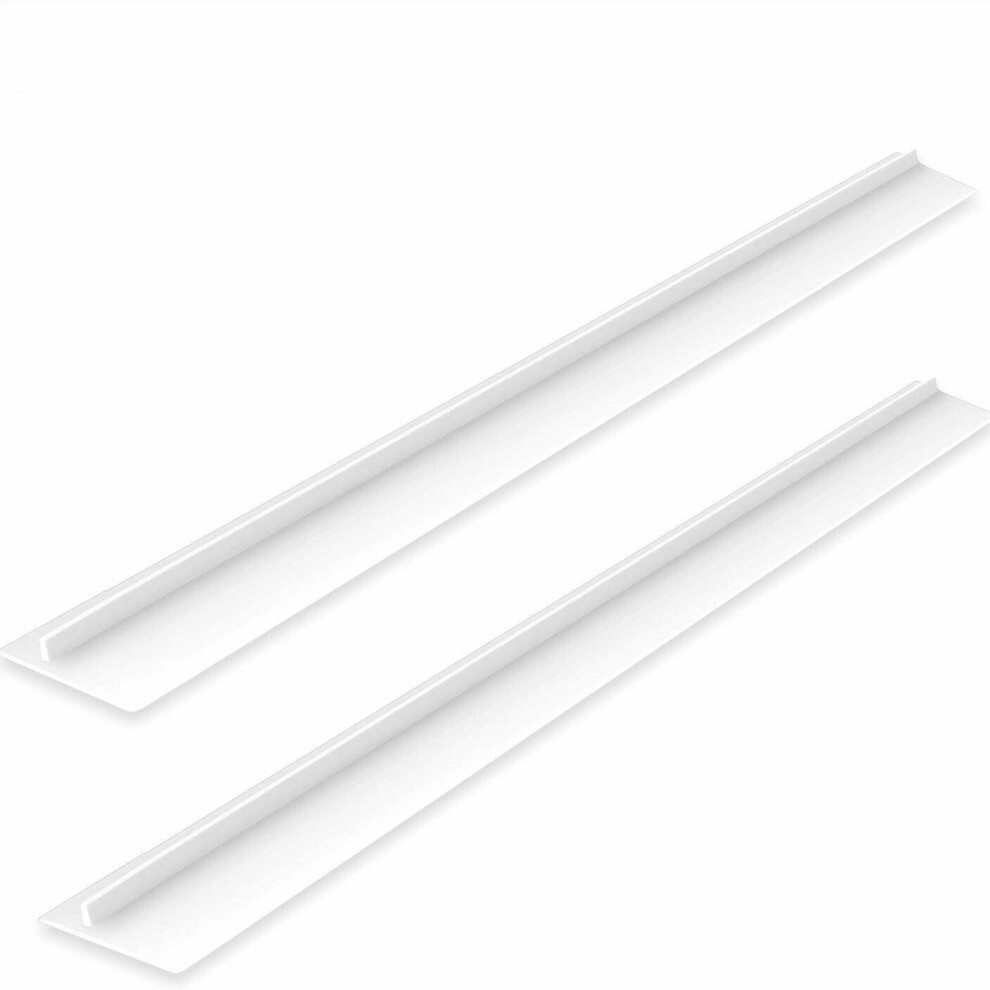 (Transparent) 2pcs Silicone Stove Counter Gap Cover Heat Resistant Filler Seals Kitchen 25 Inch