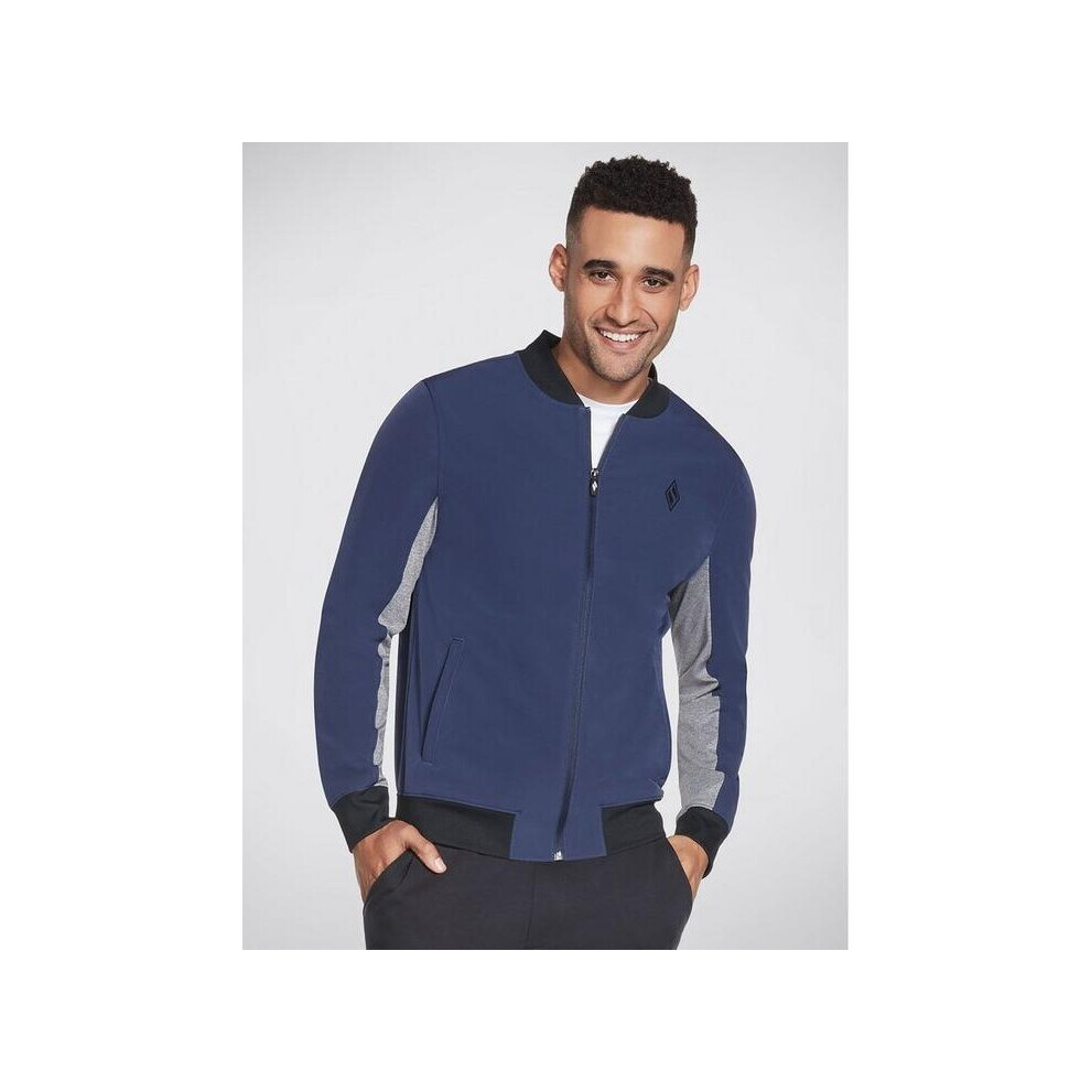 (M) Skechers Skechweave Premium Bomber Jacket - Navy Blue