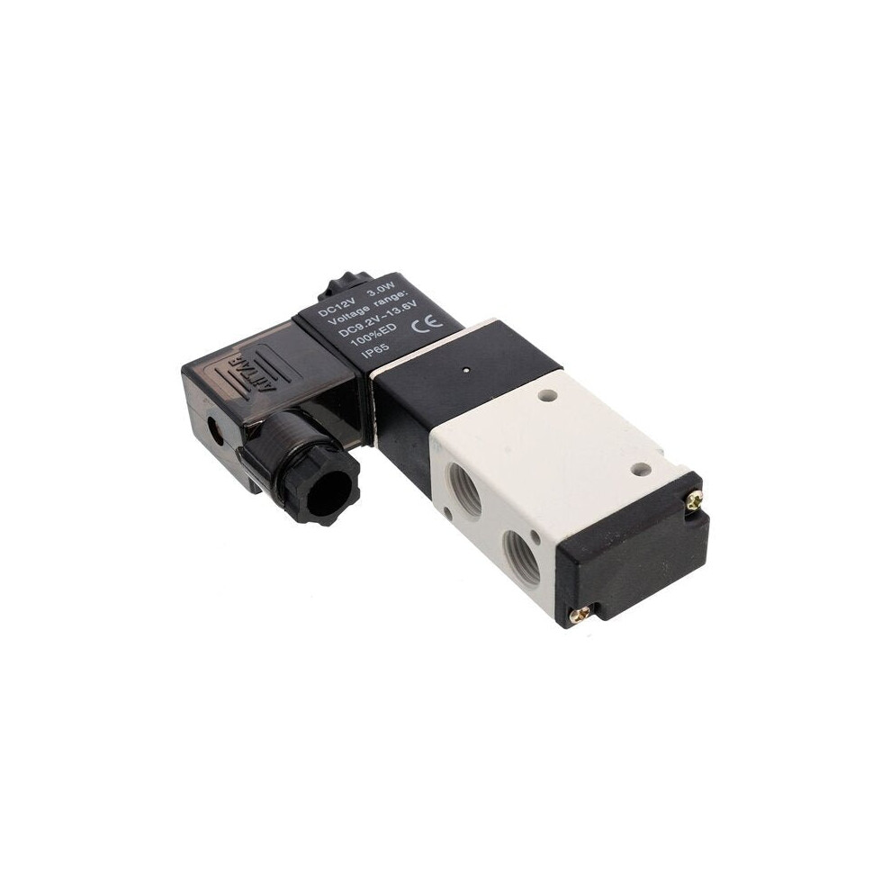 1/4 Inch DC 12V Pneumatic Electric Magnetic Solenoid Valve 3 Way 2 Position