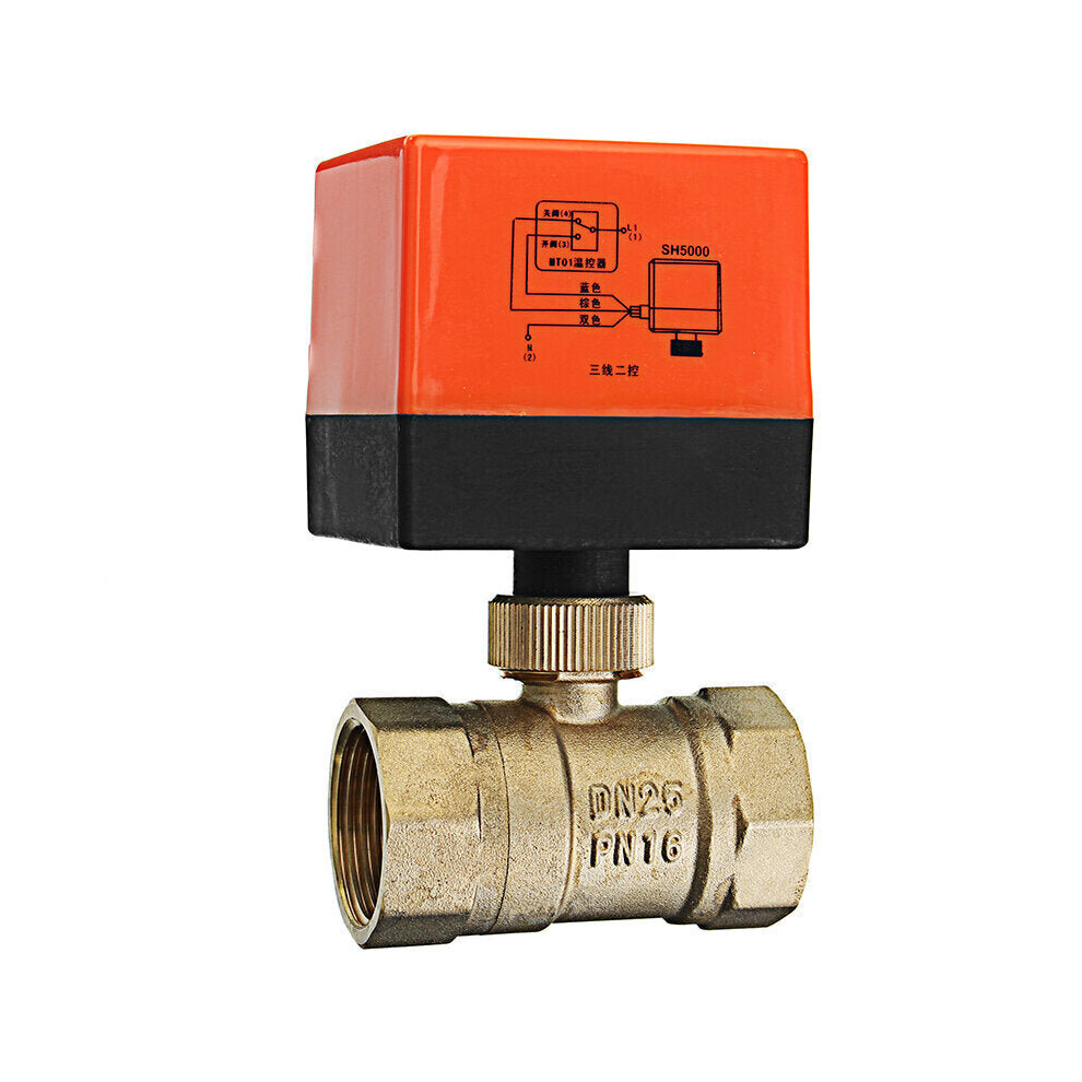 (1 Inch) 1/2" 3/4" 1" 1-1/4" Motorized Electric Brass Ball Valves 3 Wire AC 220V Full Port Valve