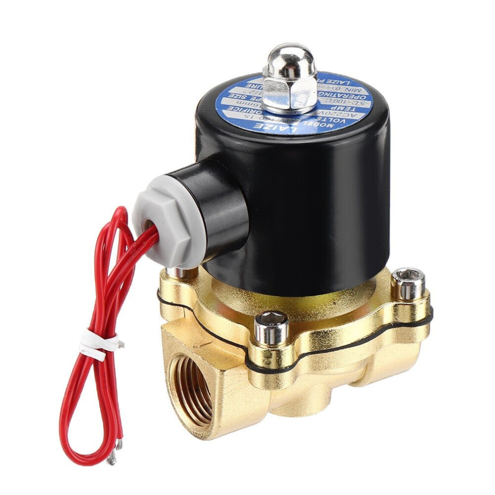 (DC24V) 1/2 Inch Brass Electric Solenoid Valve AC 220V/DC 12V/DC 24V Normally Closed Water Air Fuels Valve