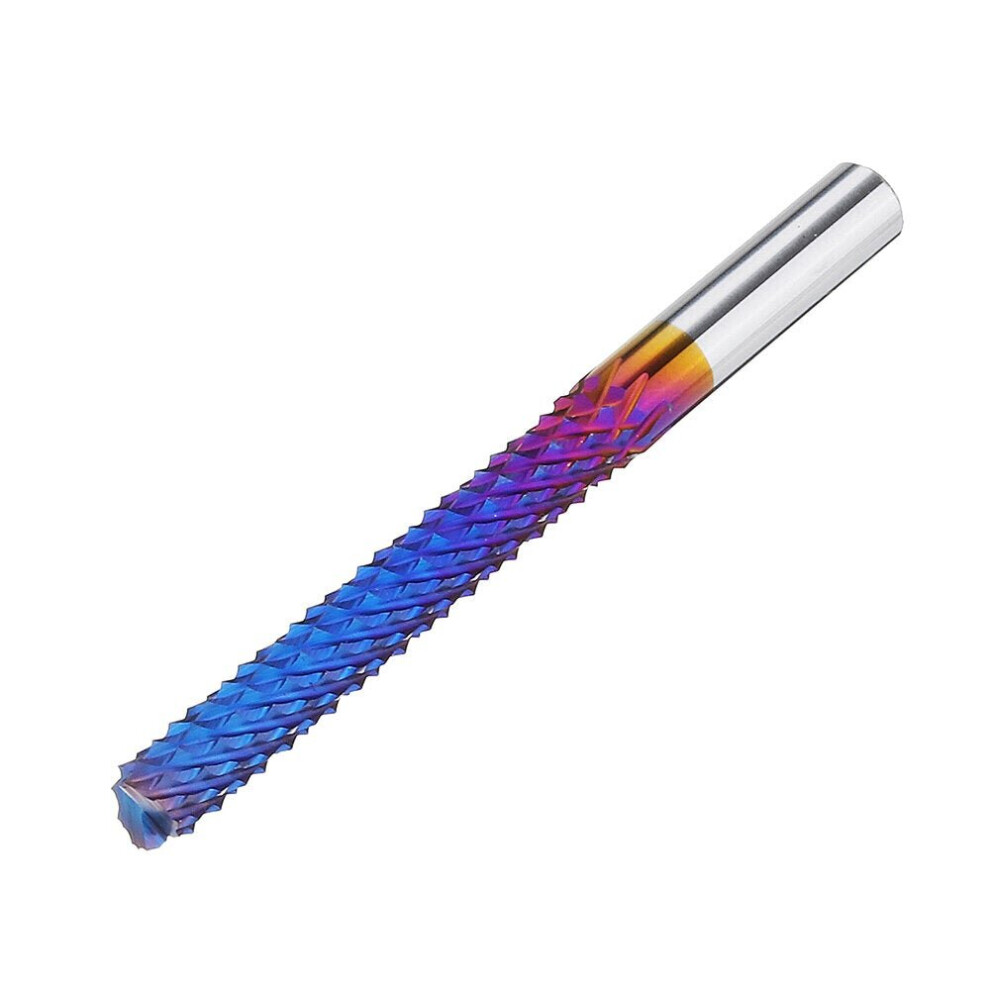 6Mm Shank 42Mm Tungsten Carbide Milling Cutter Blue Nano Coated End Mill 3654659289025