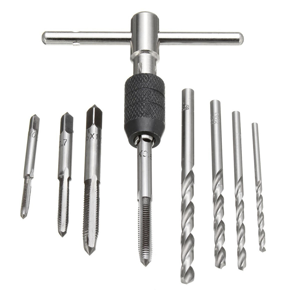 T Handle Screw Tap Wrench with M3-M6 Taps and Drills