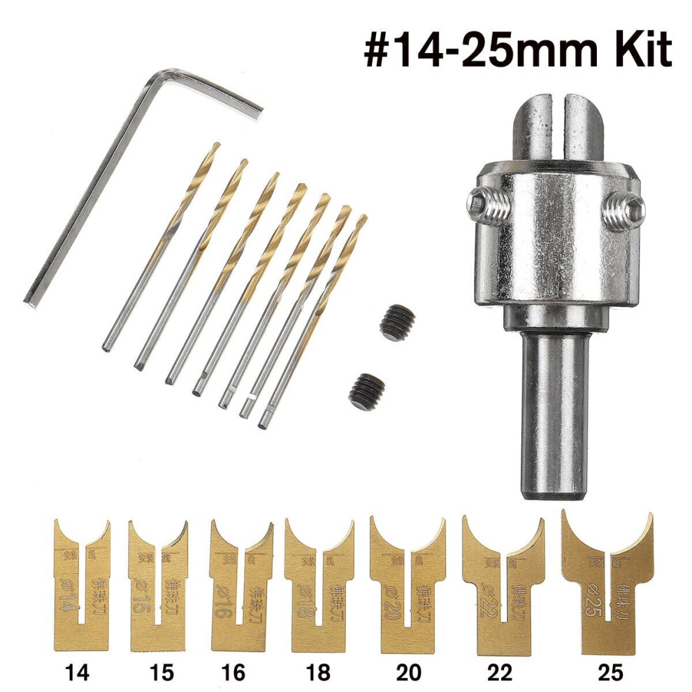 (14-25mm) Wooden Bead Maker Beads Drill Bit Milling Cutter Set Molding Tool