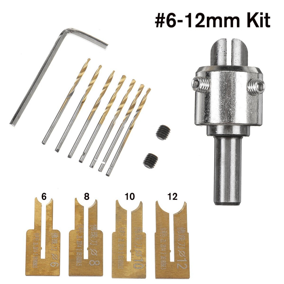 (6-12mm) Wooden Bead Maker Beads Drill Bit Milling Cutter Set Molding Tool