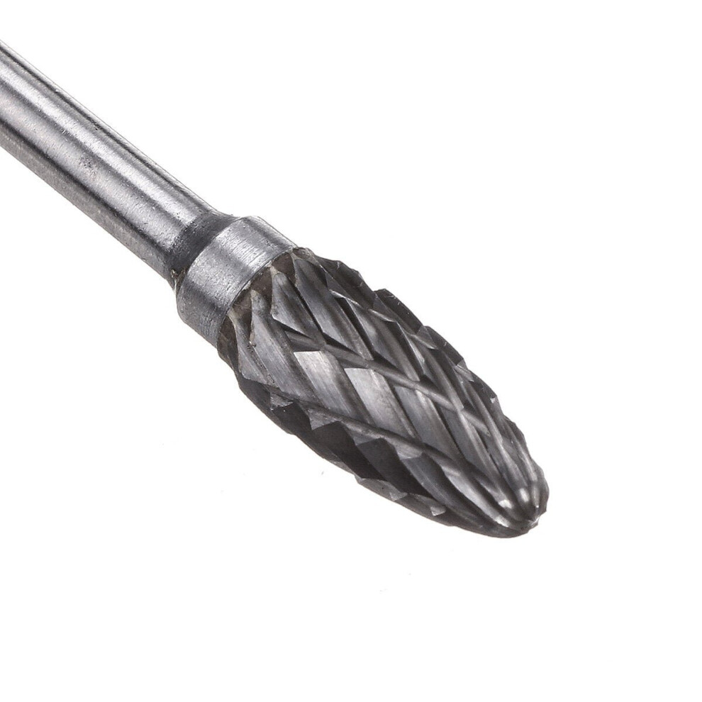 (7) 3x6mm Double Grain Tungsten Steel Grinding Head Rotary Burr Drill Bit Milling Cutter -VARS