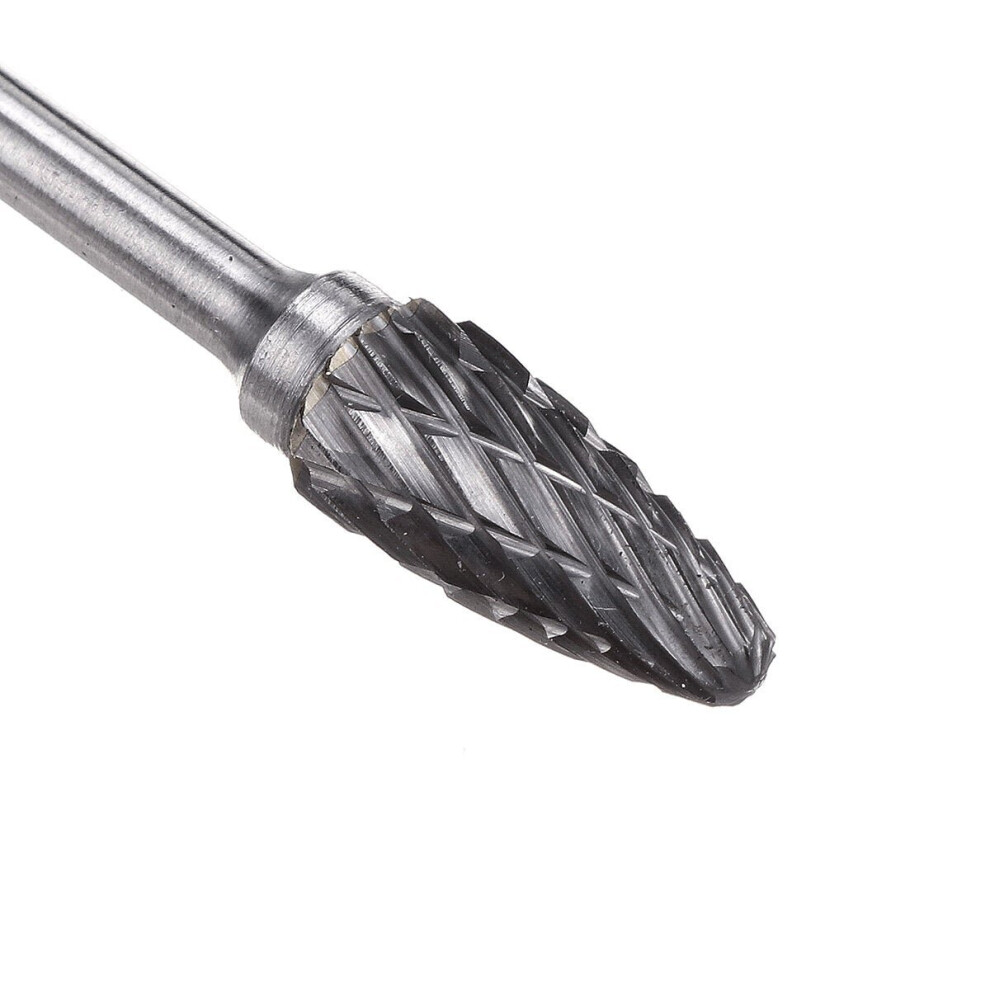 (5) 3x6mm Double Grain Tungsten Steel Grinding Head Rotary Burr Drill Bit Milling Cutter -VARS