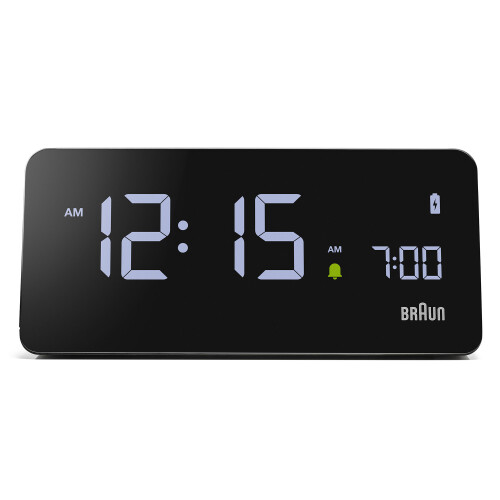 Braun Braun Digital Alarm Clock with Wireless Fast-Charging Pad, Black, BC21BUK 1
