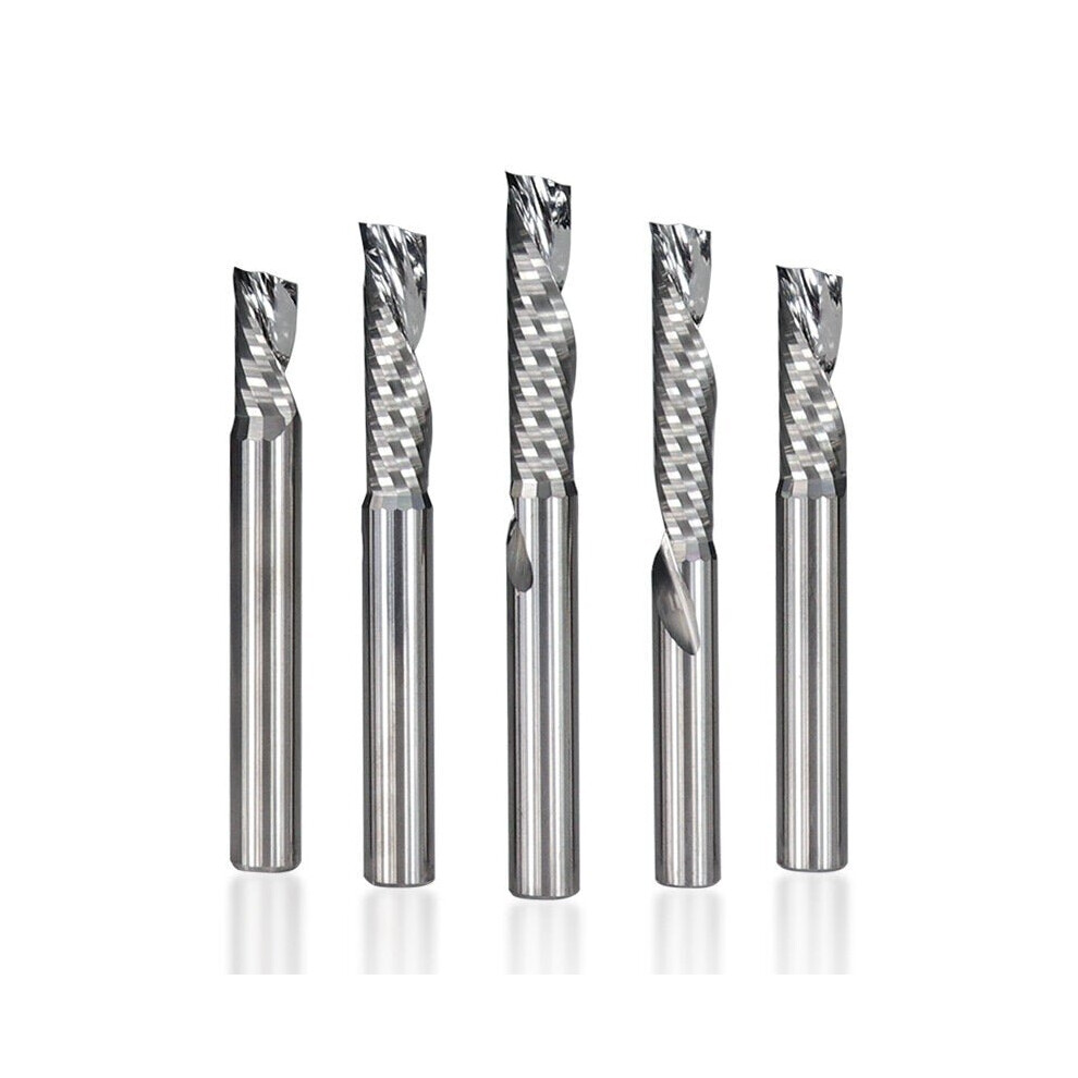 (5512mm) 4-8mm Shank Left Hand Tungsten Carbide Milling Cutter End Mill Single Flute Spiral Cutters Engraving Tool