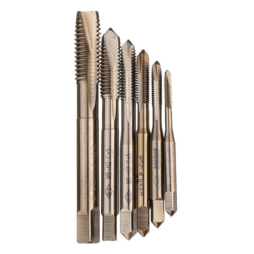 (M5X0.8) M3-M10 HSS Co M35 Machine Sprial Point Taps Metric Screw Tap Right Hand Thread Plug Tap Drill