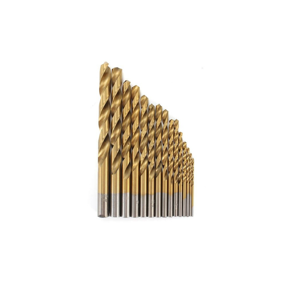 15pcs 1.5-10mm Twist Drill Bits Titanium Coated HSS Twist Drill