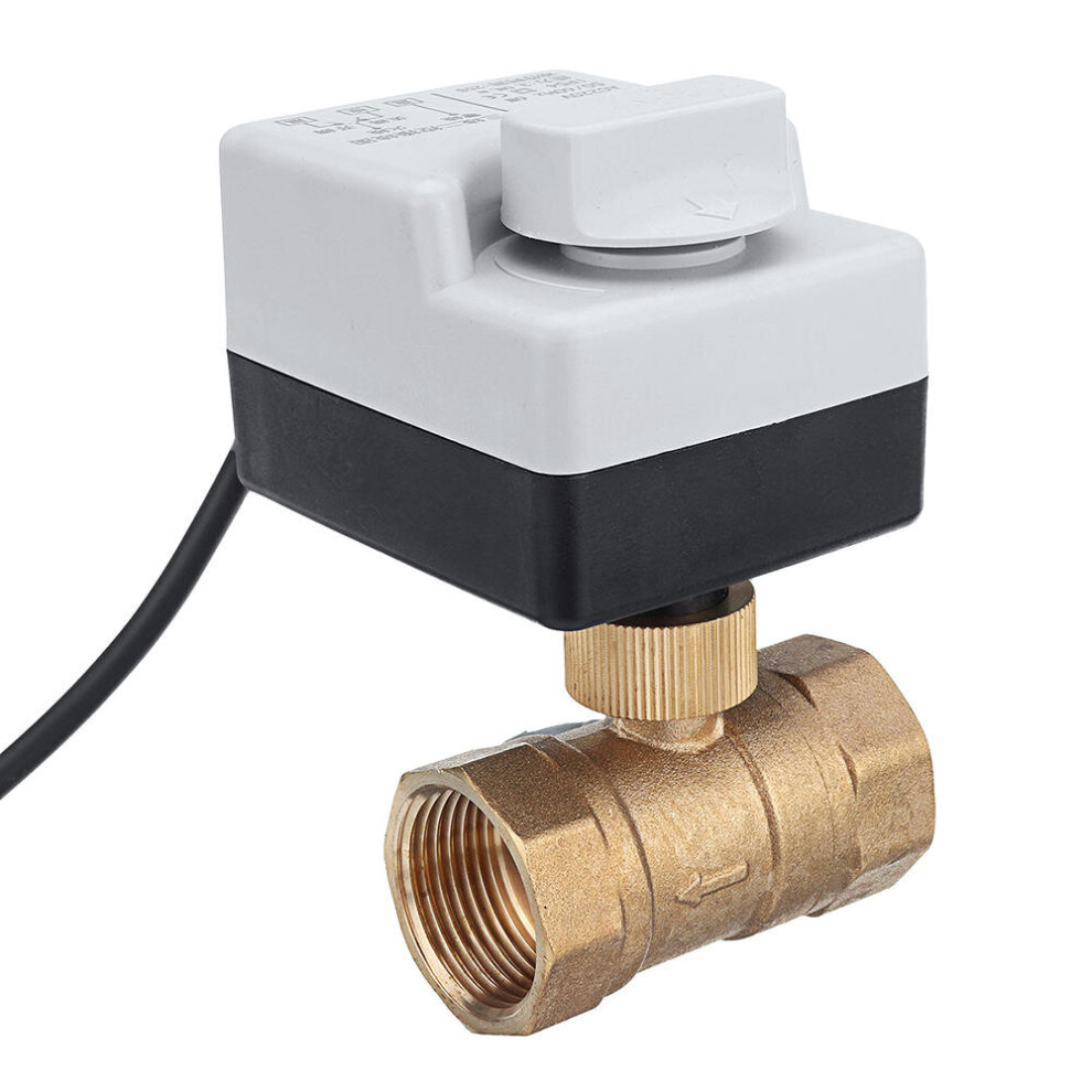 (1/2 Inch) AC 220V 1/2" 3/4" 1" 1-1/4" Motorized Electric Brass Ball Valves 2 Way 3 Wires Full Port Valve