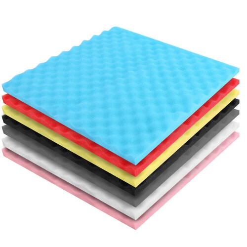 (Pink) Acoustic Foam Panel Music Soundproof Foam Absorption Treatment Egg Shape 50x50x3cm