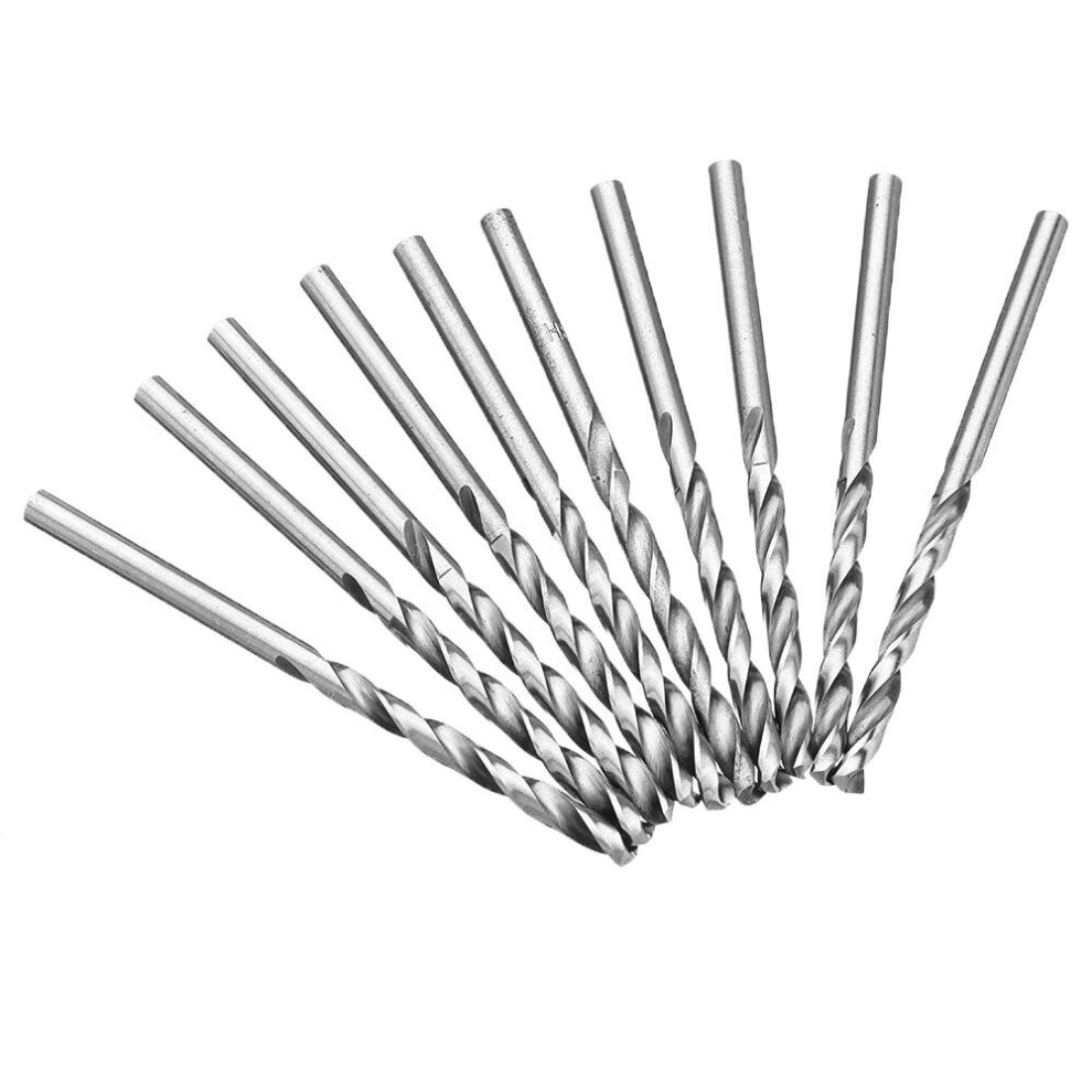 (I) 10Pcs 2.2-4.0mm Drill Bit HSS High Speed Steel Straight Shank Twist For Hand