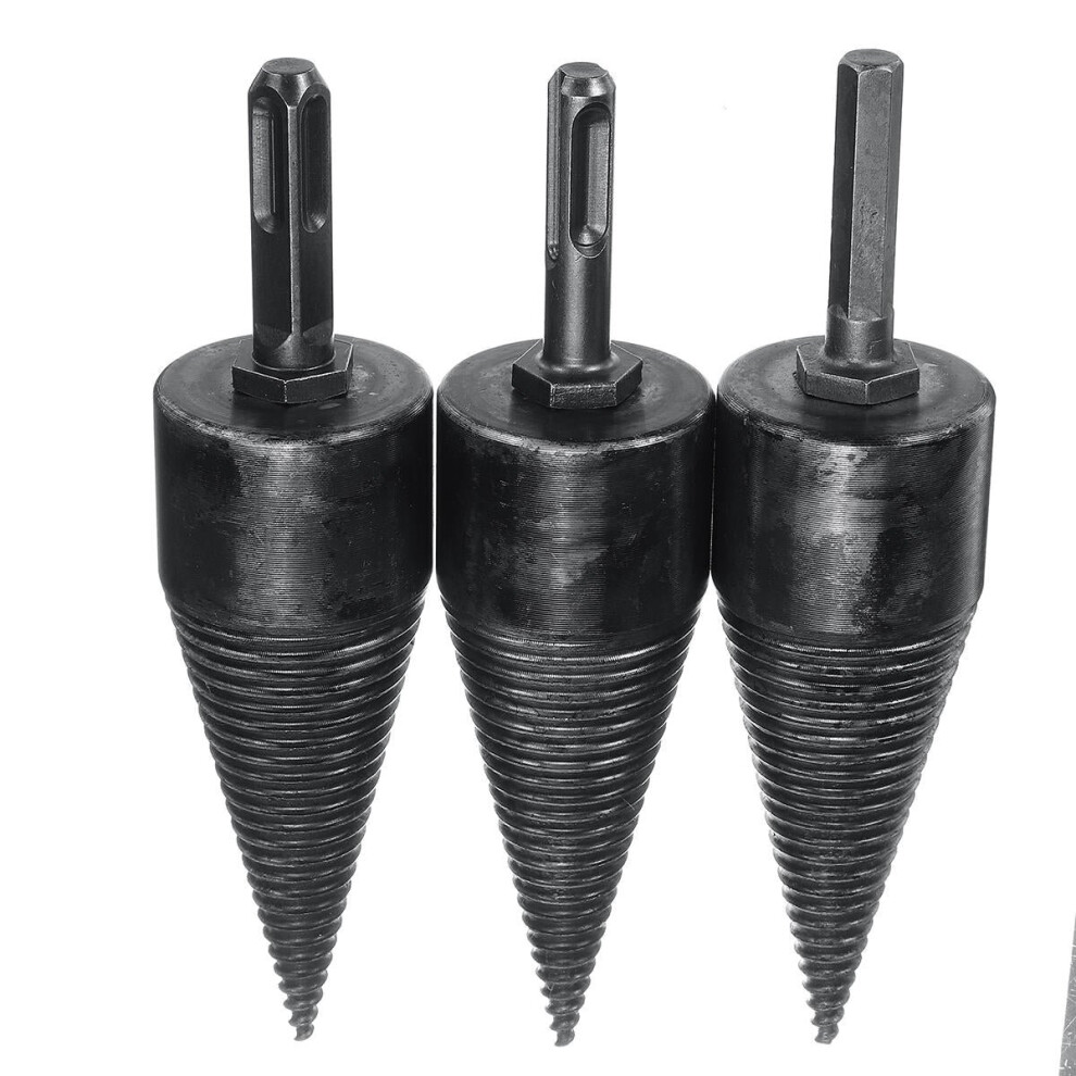 (Square Shank) 42mm High Speed Steel Firewood Splitting Drill Bit Hard Wood Cone Splitter