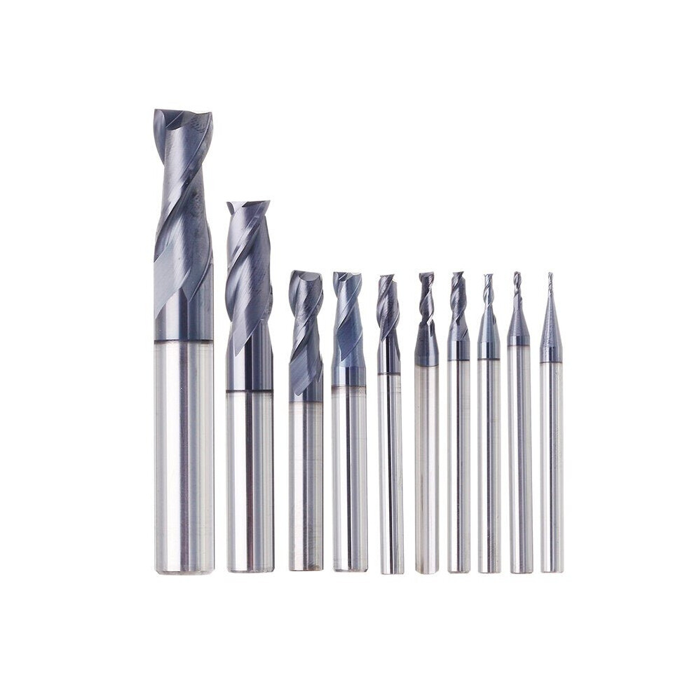 (10mm) 1-10mm HRC55 TiAlN 2 Flutes End Mill Cutter Tungsten Carbide Milling Cutter CNC Tool