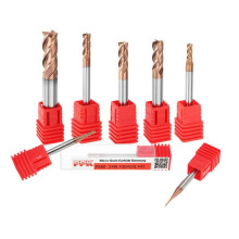 (1.0mm) 1-8mm 4 Flutes HRC58 End Mill Cutter AlTiN Coating Carbide End Mill Cutter CNC Tool