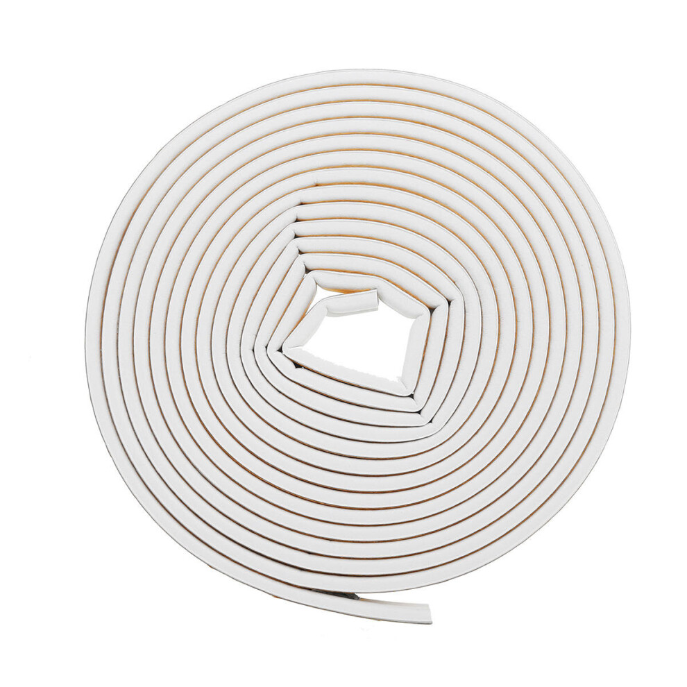 (White) 10M Self-Adhesive D-Type Seal Strip Soundproof Doors Windows Weather Foam Adhesive Tape Decorations 3654659455345