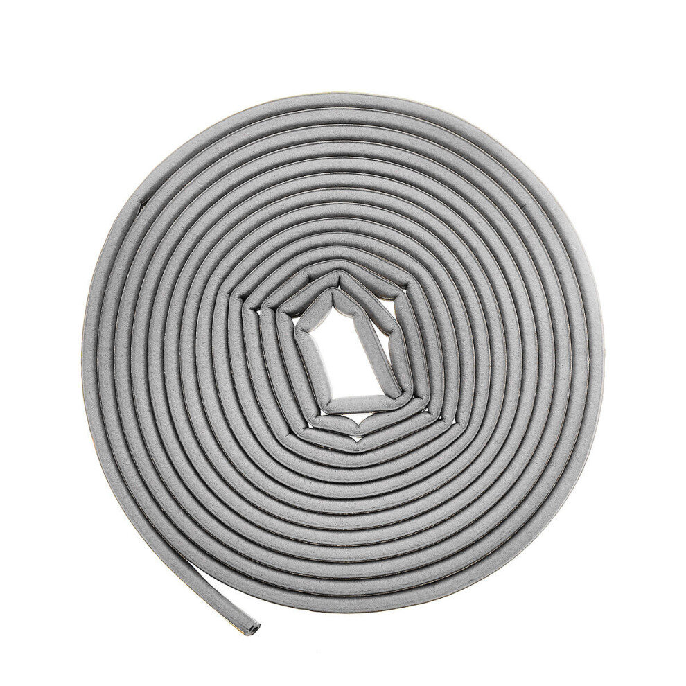 (Grey) 10M Self-Adhesive D-Type Seal Strip Soundproof Doors Windows Weather Foam Adhesive Tape Decorations 3654659447753