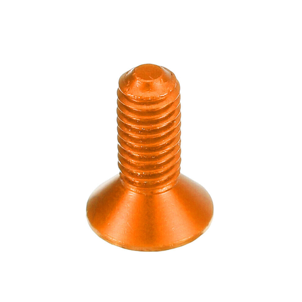 (Orange) 10pcs M3x10mm Countersunk Hex Socket Screw 7075 Aluminum Alloy Flat Head Metric