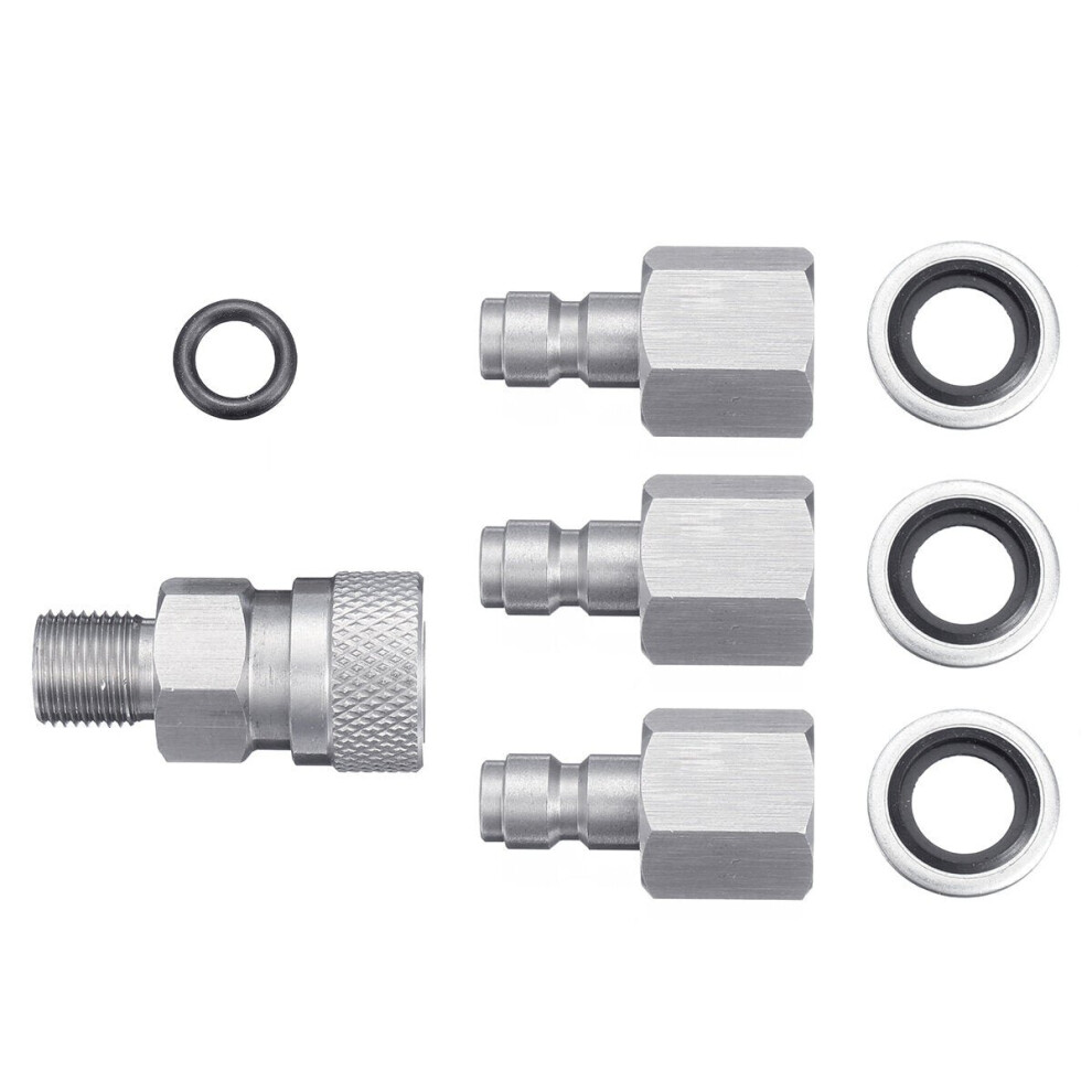 Stainless 1/8 Bspp Quick Release Hexagonal Coupler With 3 Plugs For Pcp Air Filling 3654659429889