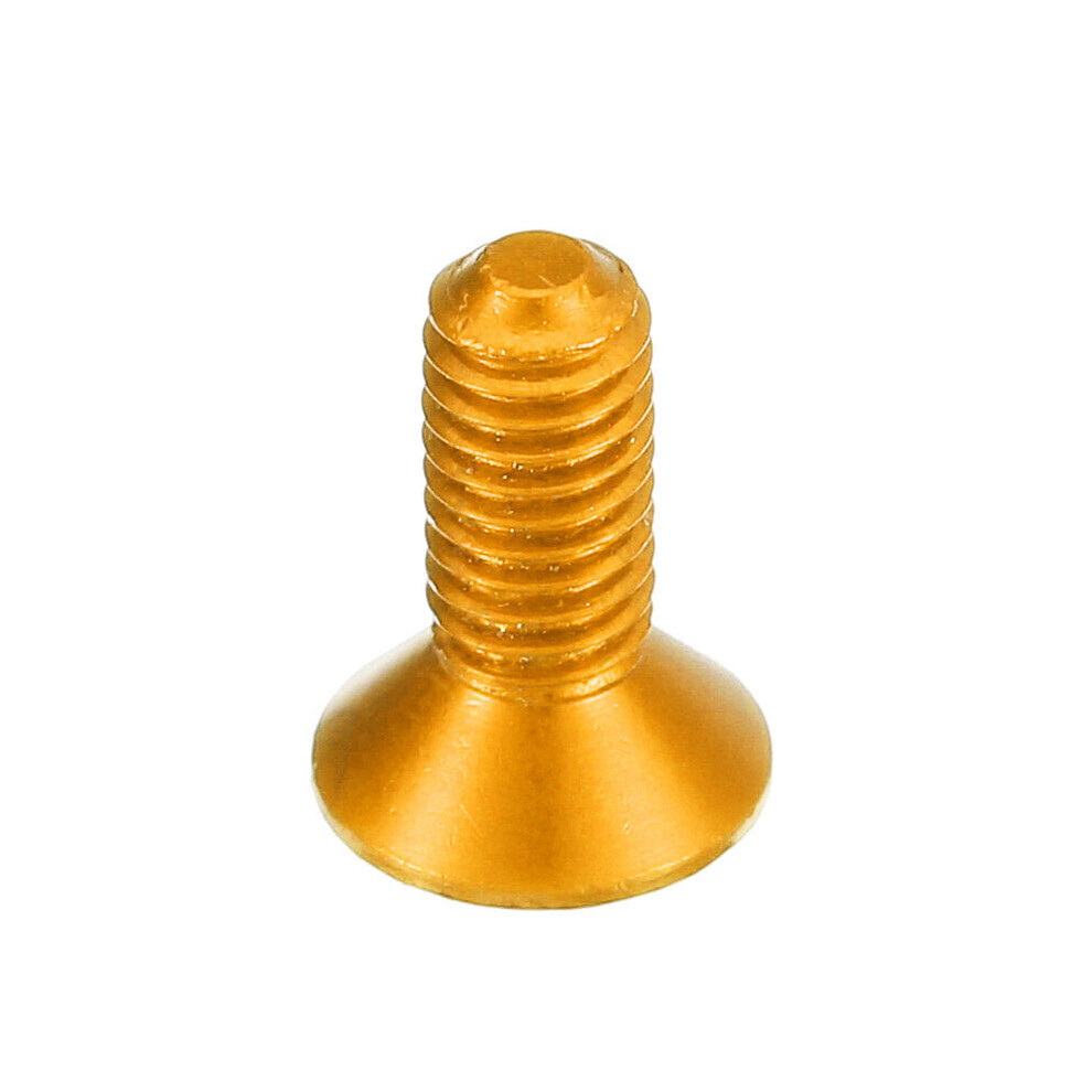 (Gold) 10pcs M3x10mm Countersunk Hex Socket Screw 7075 Aluminum Alloy Flat Head Metric