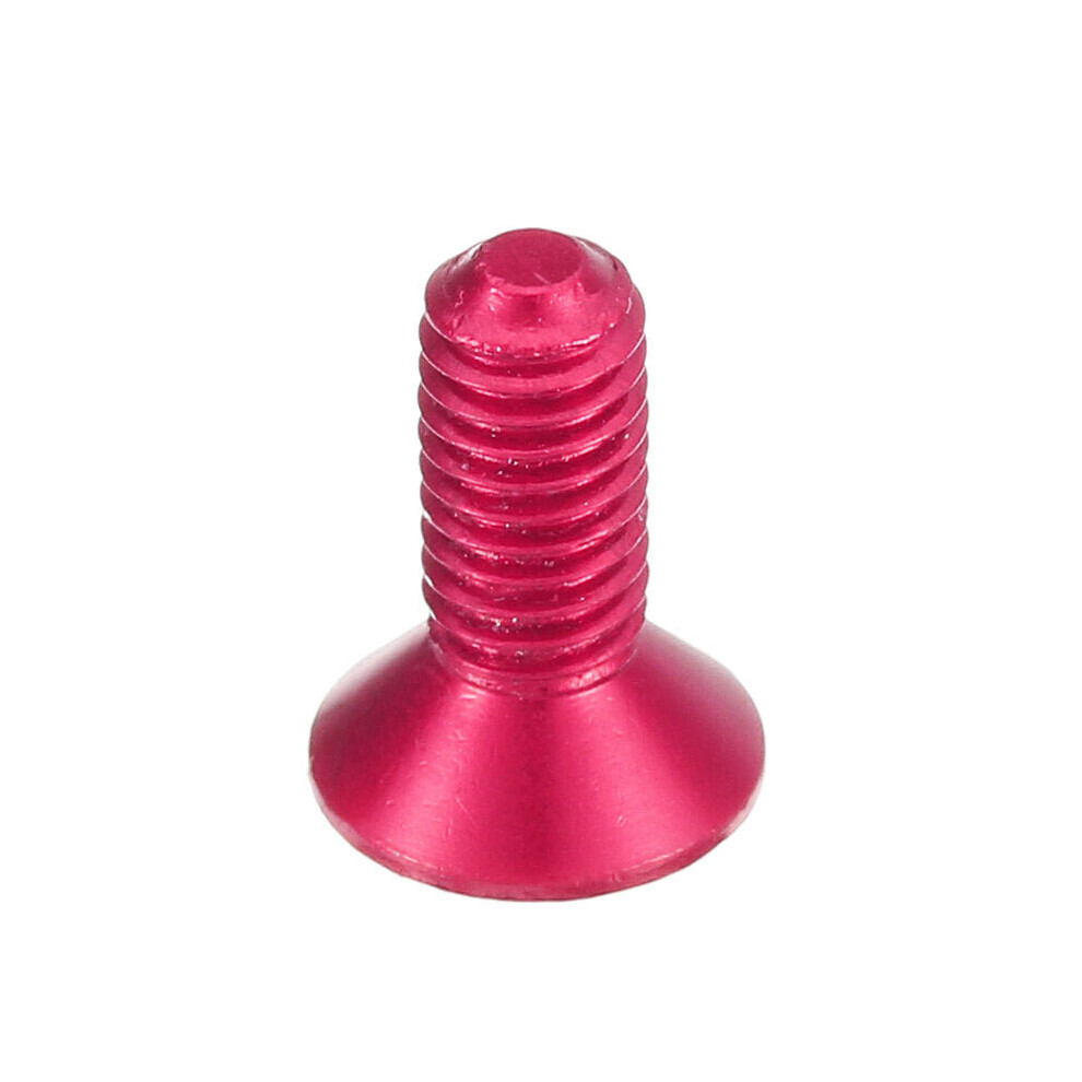 (Pink) 10pcs M3x10mm Countersunk Hex Socket Screw 7075 Aluminum Alloy Flat Head Metric