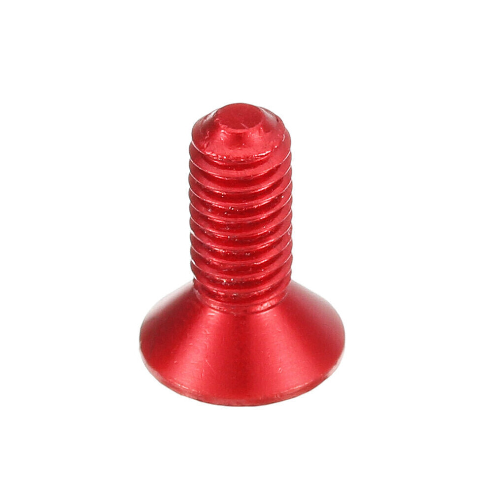 (Red) 10Pcs M3x10mm Countersunk Hex Socket Screw 7075 Aluminum Alloy Flat Head Metric 3654659468062