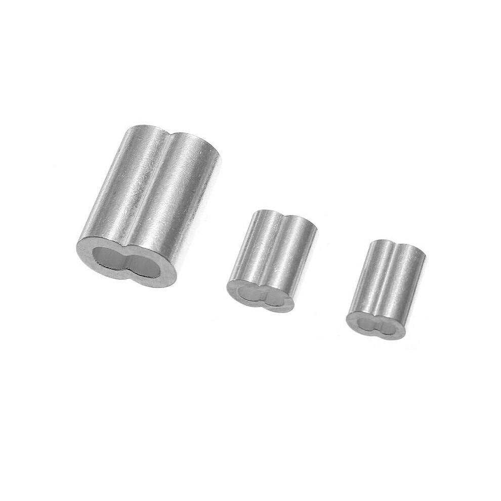 (M2) 100Pcs M1.5 M2 M3 Aluminum Crimping Loop Sleeve Wire Rope Cable Sleeve Clip 6112212021293