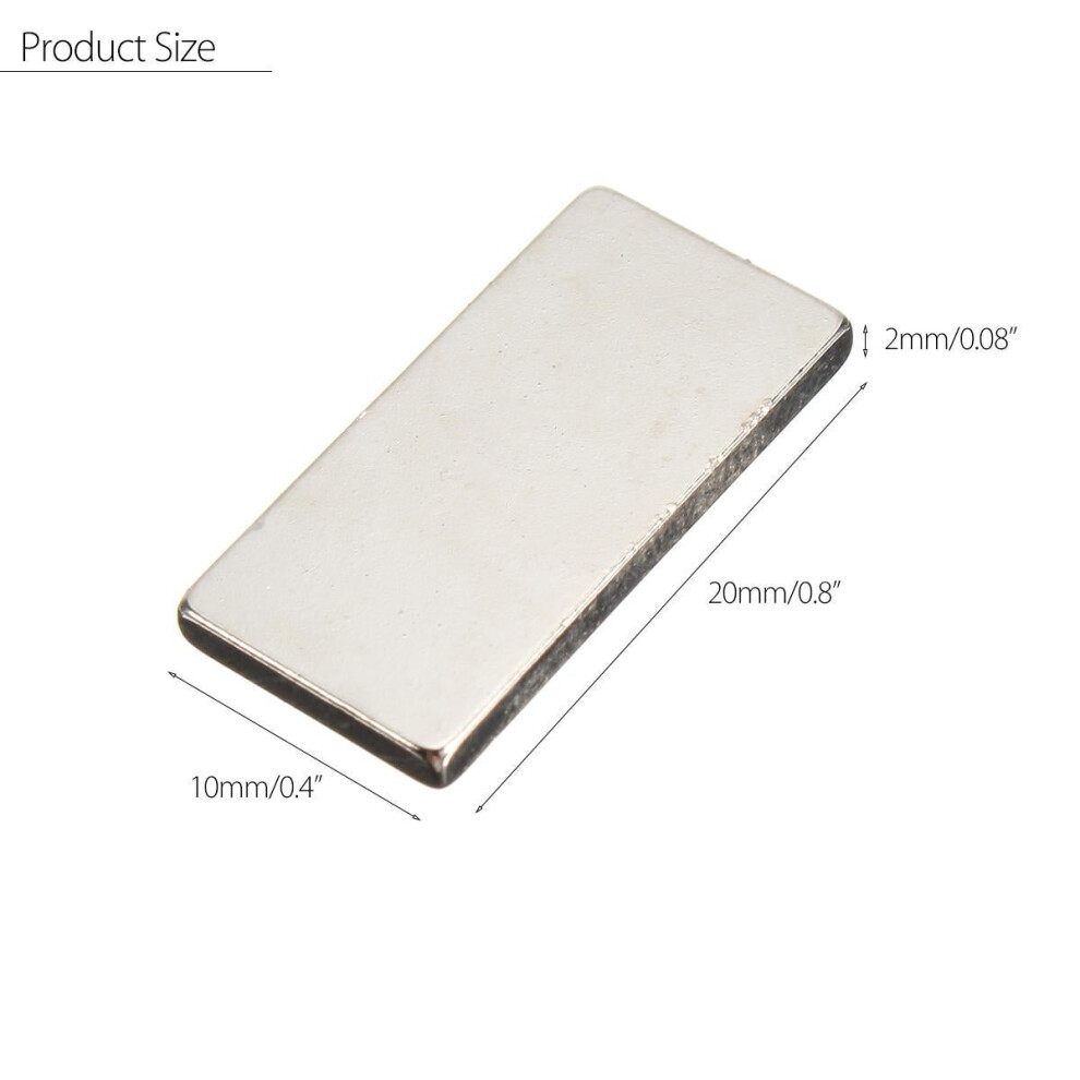 10Pcs N50 20X10x2mm Block Neodymium Magnet Oblong Super Strong Rare Earth Magnets 3654659381231