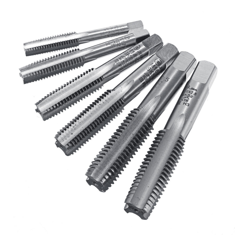 (M14) 3pcs M10-M20 HSS-4341 Screw Tap Straight Groove High-Speed Steel Flute Tools Kit