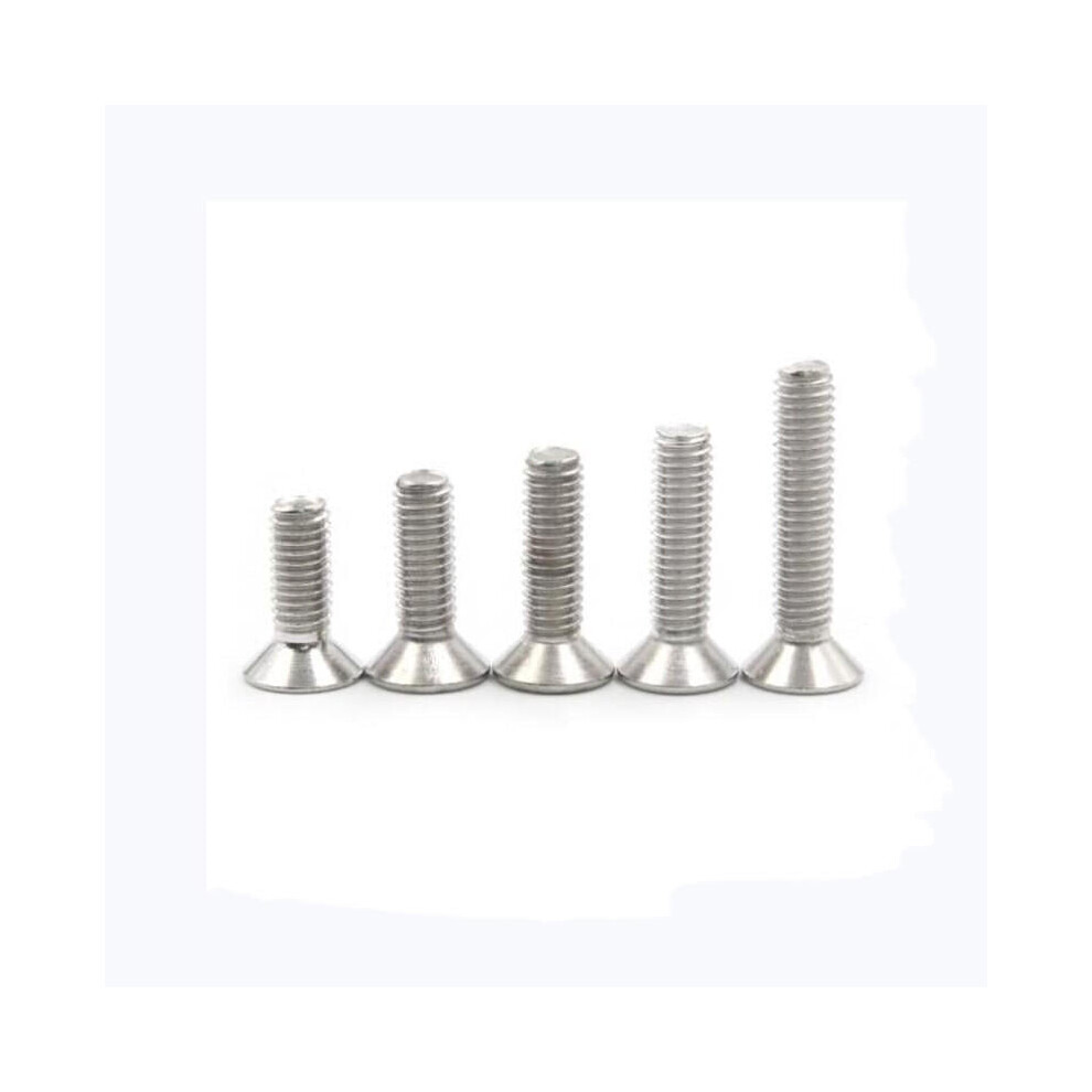 (30mm) 50pcs M5 Stainless Steel Countersunk Flat Head Hex Socket Screw Bolts 6/8/10/12/14/16/18/20/25/30/35/40mm Optional