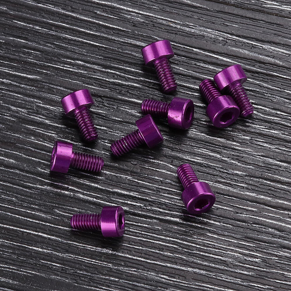 (Purple) 10Pcs M36mm Hex Socket Screw M3 Cap Head Bolt 7075 Aluminum Alloy Multicolor