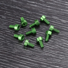 (Green) 10Pcs M36mm Hex Socket Screw M3 Cap Head Bolt 7075 Aluminum Alloy Multicolor