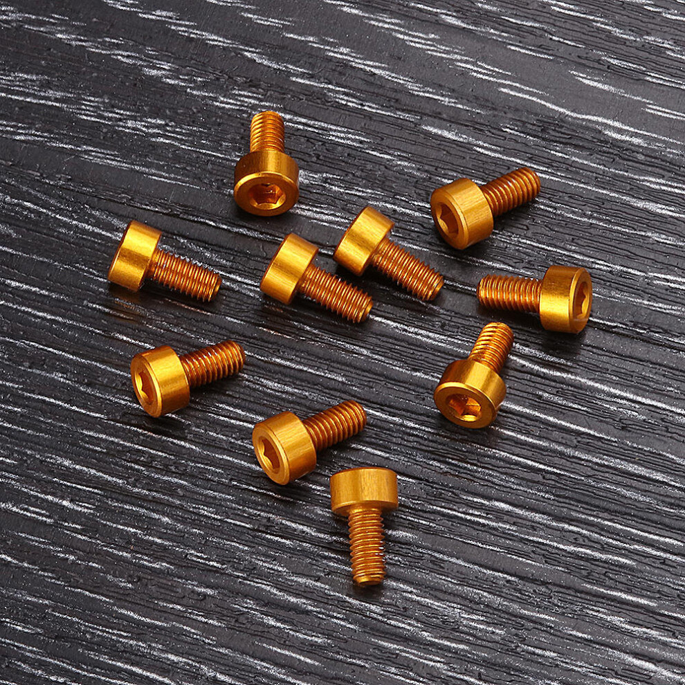 (Gold) 10Pcs M36mm Hex Socket Screw M3 Cap Head Bolt 7075 Aluminum Alloy Multicolor 6112212022757