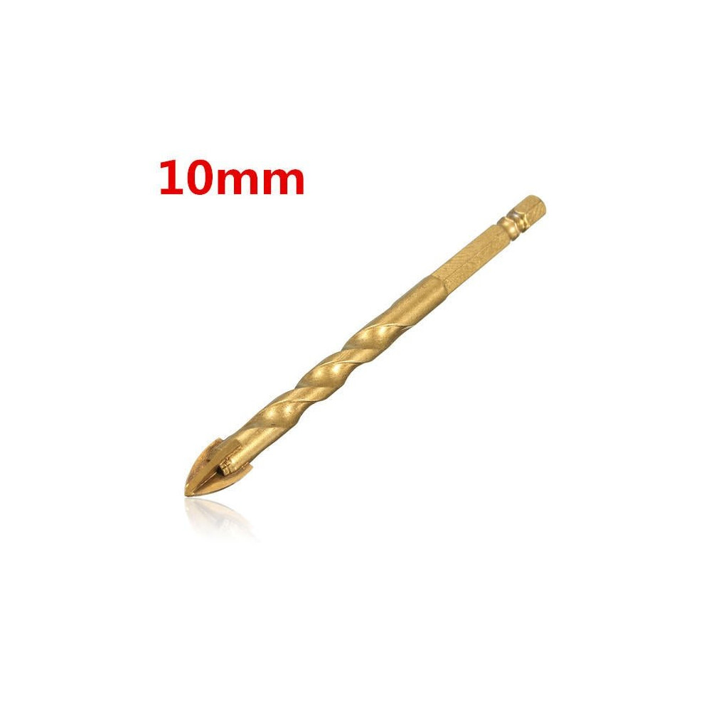 (10mm) Tungsten Carbide Hex Shank Tile Glass Cross Spear Head Drill Bit 6/8/10/12mm