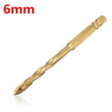 (6mm) Tungsten Carbide Hex Shank Tile Glass Cross Spear Head Drill Bit 6/8/10/12mm