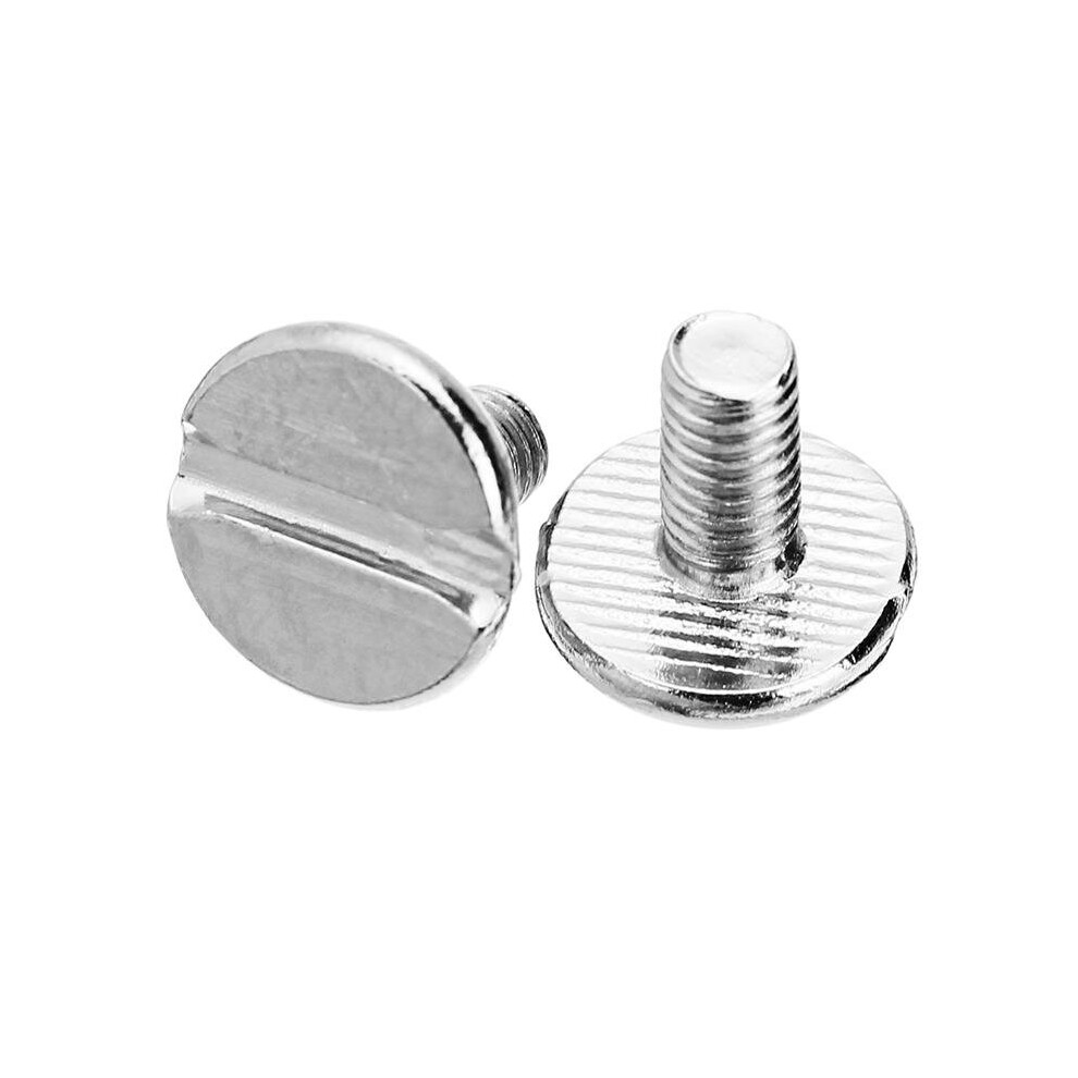 10pcs 8mm Sliver Chicago Screw Round Flat Head Stud Rivet Leather Decoration Bookbinding