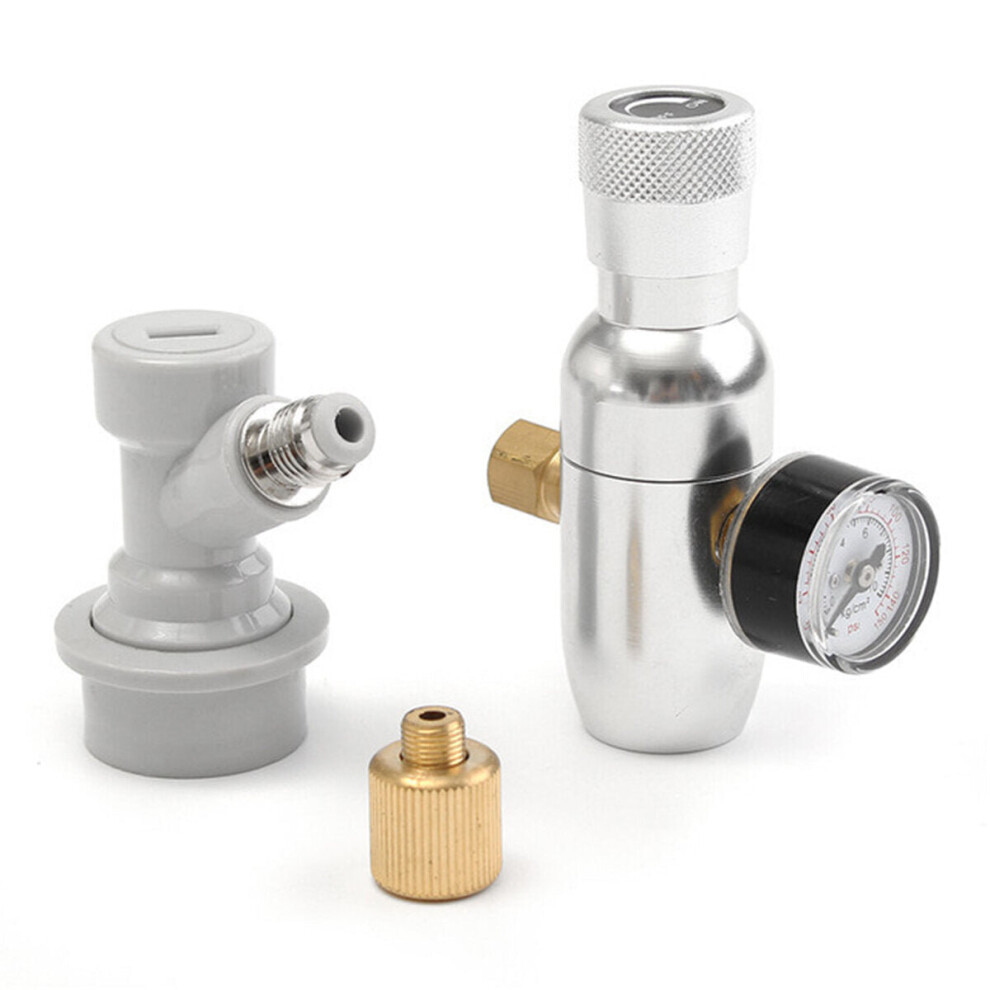 (A: 0-60PSI) Mini CO2 Charger 60/150 PSI Homebrew Kegging Pressure Reducing Valve Ball Lock