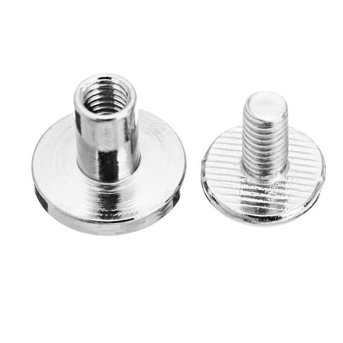 10pcs 8mm Sliver Chicago Screw Round Flat Head Stud Rivet Leather Decoration Bookbinding 2