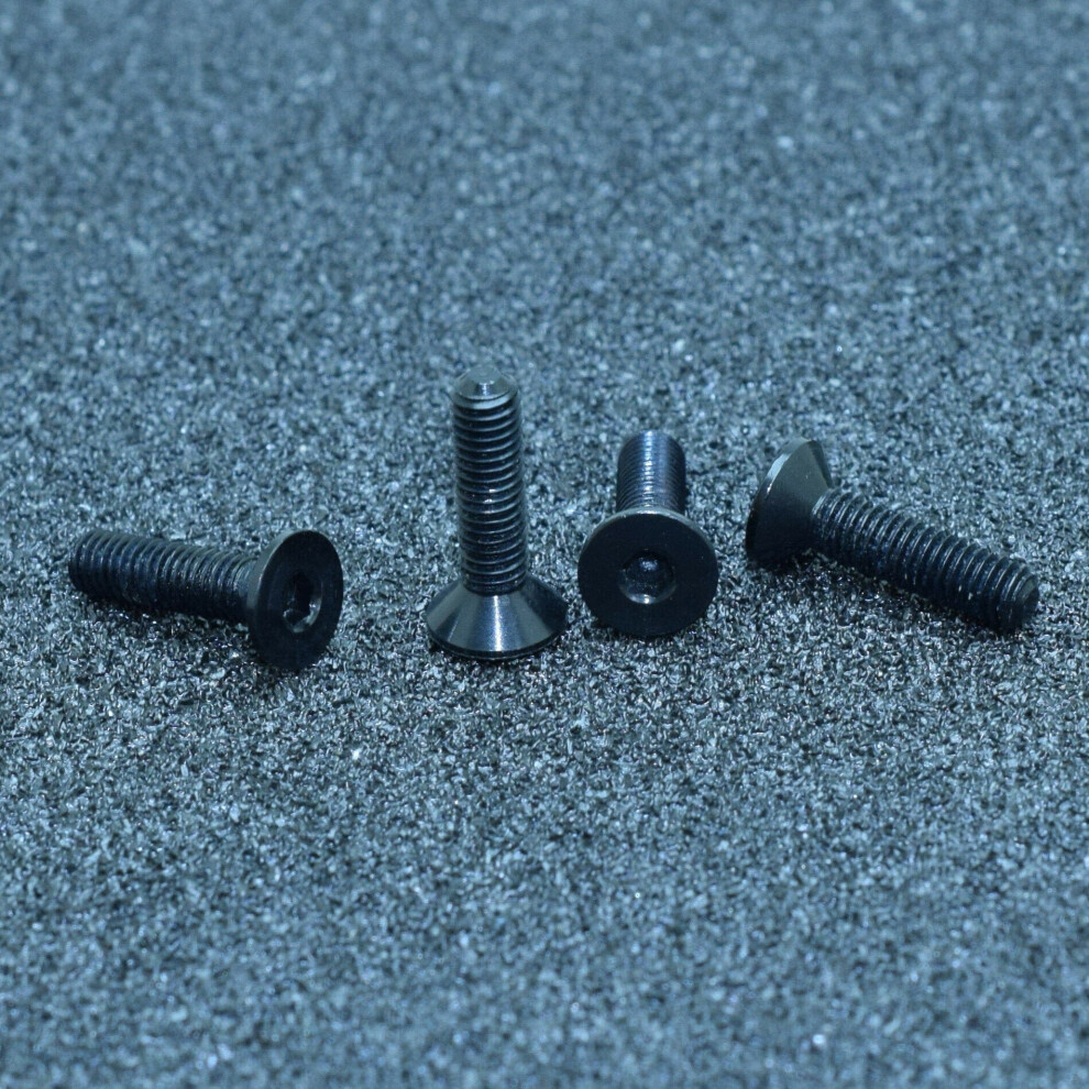 (Black) 10Pcs M3x16mm Flat Countersunk Head Hex Socket Screw 7075 Aluminum Alloy Metric Screw Bolt