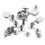 10pcs 8mm Sliver Chicago Screw Round Flat Head Stud Rivet Leather Decoration Bookbinding 10