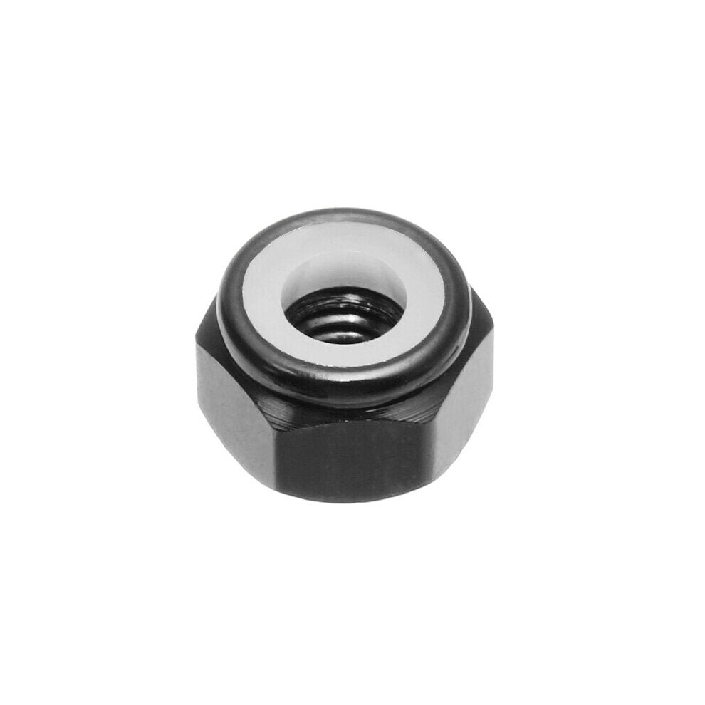 (Black) 10Pcs M2 Self-locking Nylon Nut Aluminum Alloy Multi-color