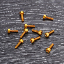 (Gold) 10Pcs M310mm Hex Socket Screw M3 Cap Head Bolt 7075 Aluminum Alloy Multicolor
