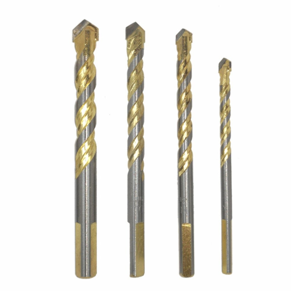 (5 Pcs Ã 6mm Drill Bit) 4/5/6/7/10Pcs Multi-functional Tungsten Carbide Tip Glass Drill Bit Set Triangle Bits For Porcelain Ceramic Plastic Wood